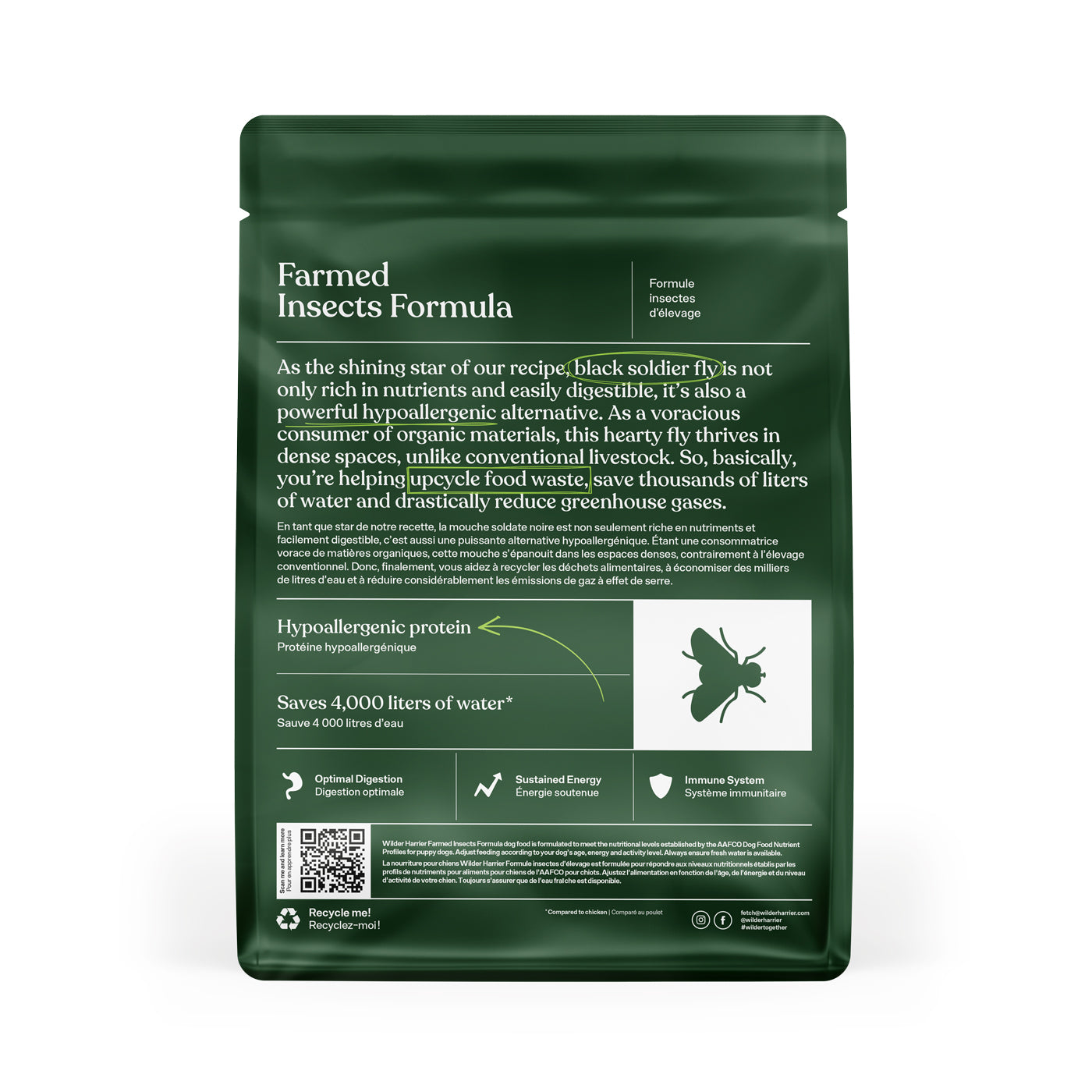 Formules à base d'insectes d'élevage / Adulte et chiot